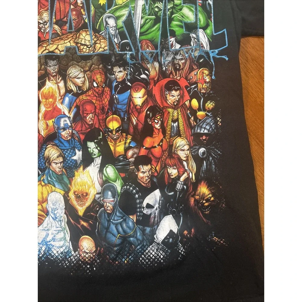 Vintage Mad Engine Marvel Characters T Shirt Black Hulk Spider-Man Wolverine